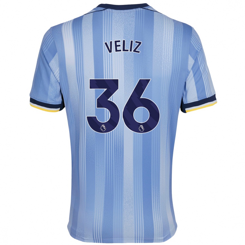 Women Football Alejo Véliz #36 Light Blue Away Jersey 2024/25 T-Shirt Canada