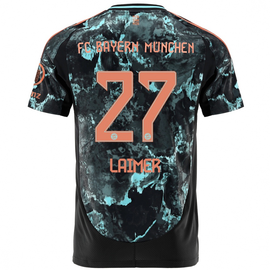 Women Football Konrad Laimer #27 Black Away Jersey 2024/25 T-Shirt Canada