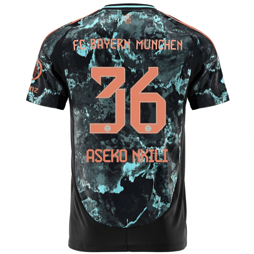 Femme Football Maillot Noel Aseko Nkili #36 Noir Tenues Extérieur 2024/25 Canada