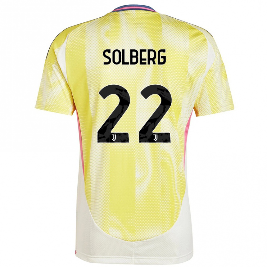 Women Football Elias Solberg #22 Solar Yellow Away Jersey 2024/25 T-Shirt Canada