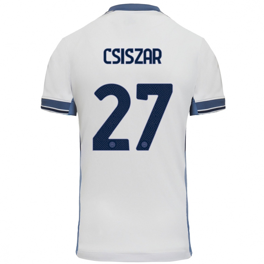 Femme Football Maillot Henrietta Csiszar #27 Blanc Gris Tenues Extérieur 2024/25 Canada