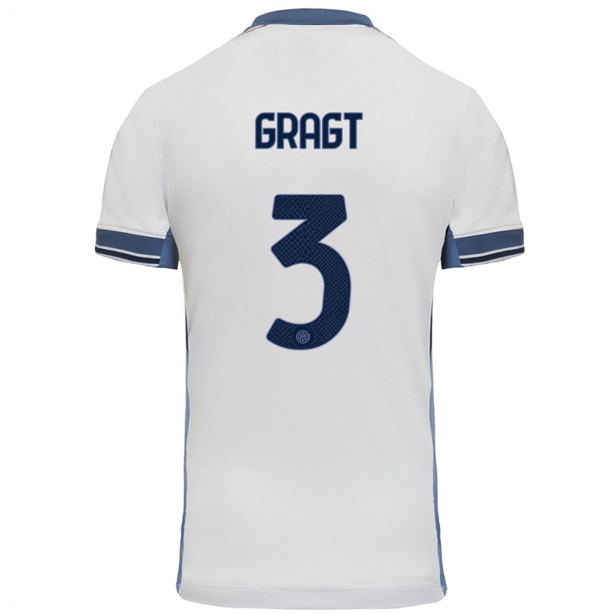 Femme Football Maillot Stefanie Van Der Gragt #3 Blanc Gris Tenues Extérieur 2024/25 Canada