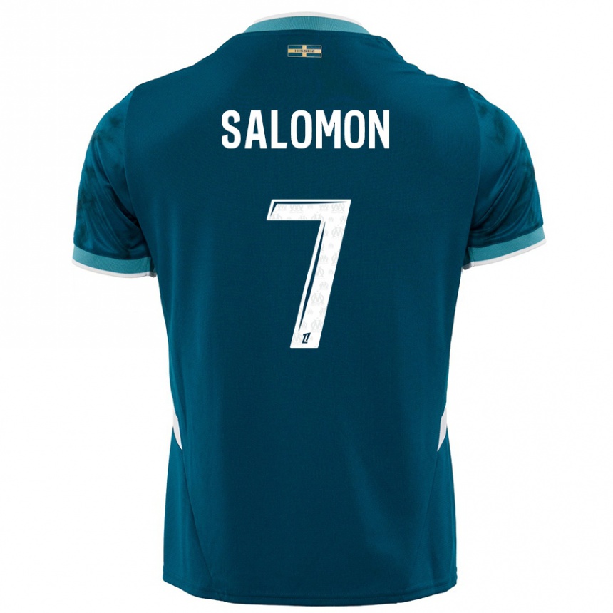 Women Football Maëva Salomon #7 Turquoise Blue Away Jersey 2024/25 T-Shirt Canada