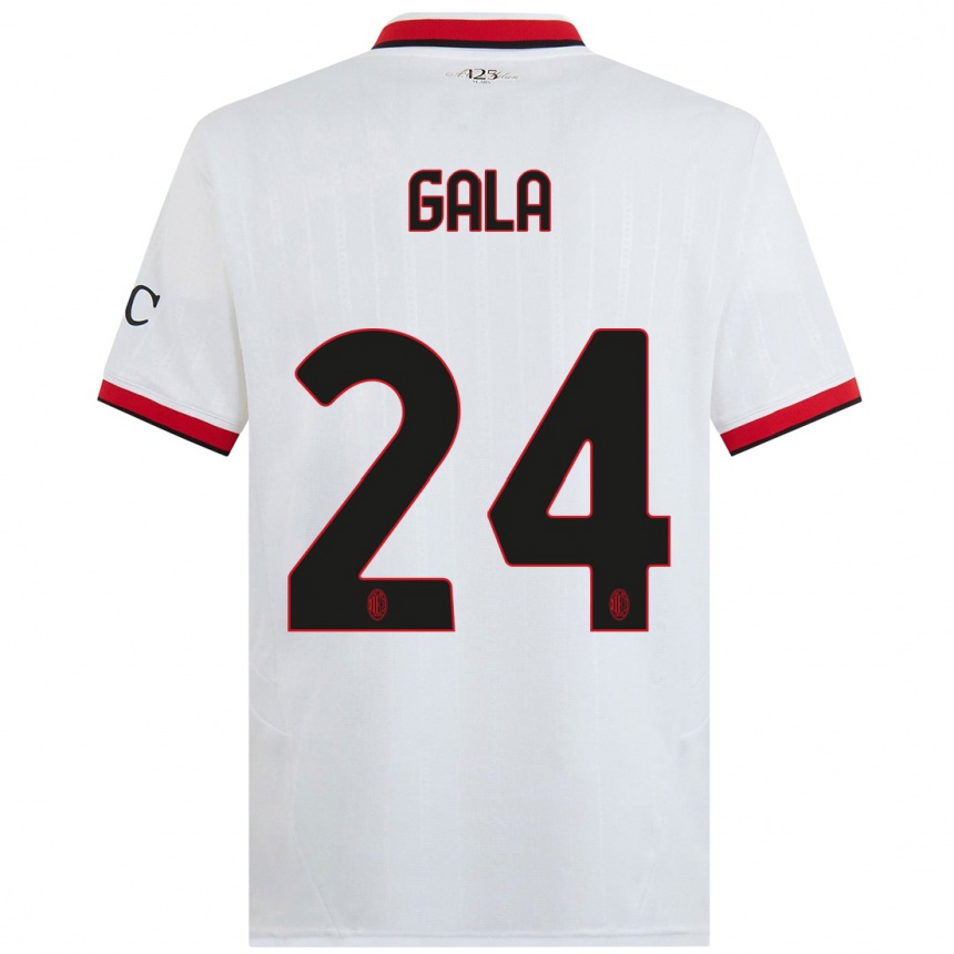 Women Football Antonio Gala #24 White Black Red Away Jersey 2024/25 T-Shirt Canada