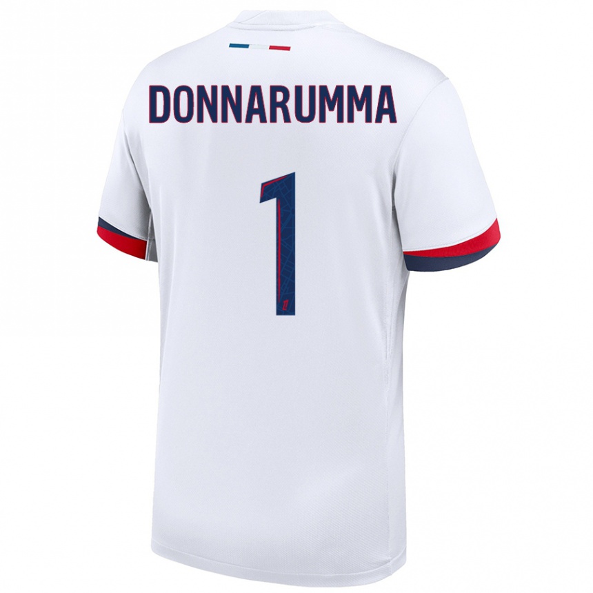 Femme Football Maillot Gianluigi Donnarumma #1 Blanc Bleu Rouge Tenues Extérieur 2024/25 Canada