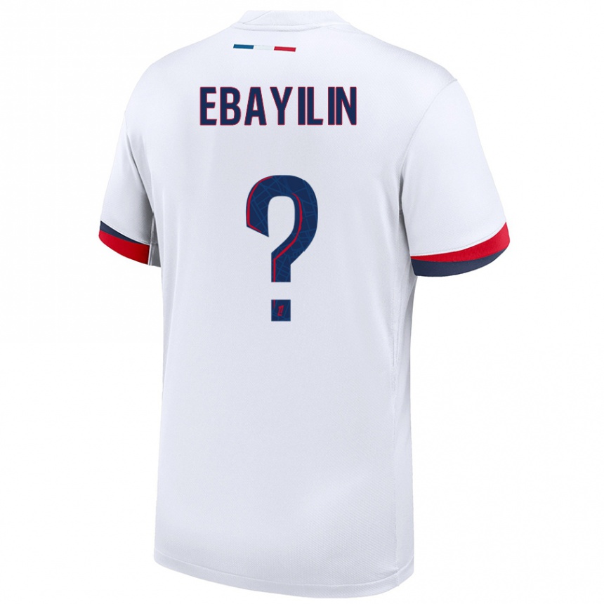 Women Football Anais Ebayilin #0 White Blue Red Away Jersey 2024/25 T-Shirt Canada