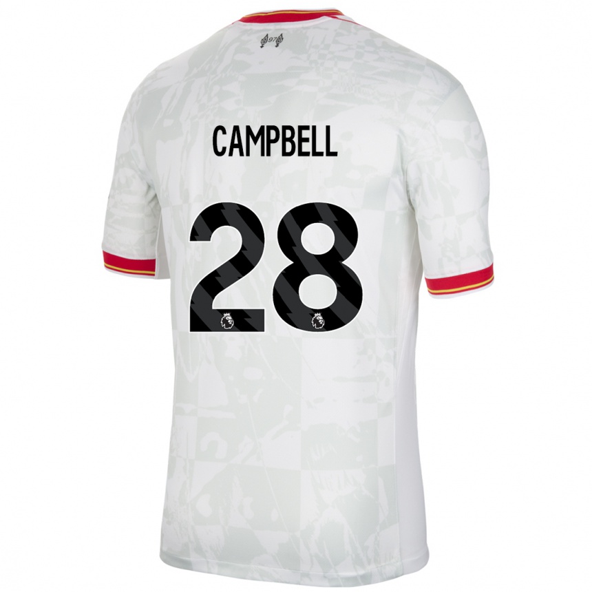 Femme Football Maillot Megan Campbell #28 Blanc Rouge Noir Troisieme 2024/25 Canada