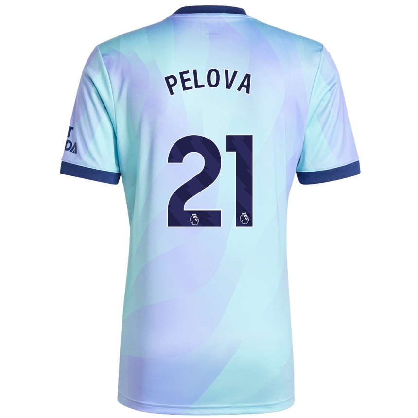 Women Football Victoria Pelova #21 Aqua Third Jersey 2024/25 T-Shirt Canada