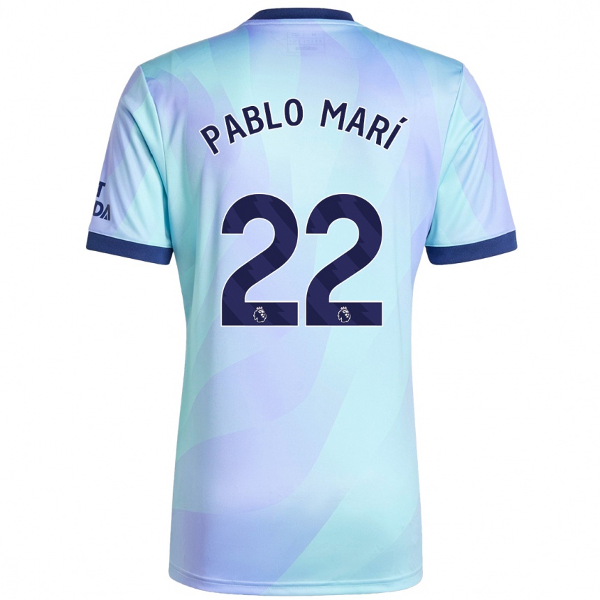 Women Football Pablo Mari #22 Aqua Third Jersey 2024/25 T-Shirt Canada