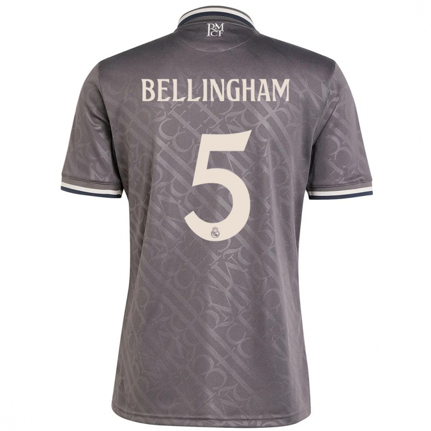 Women Football Jude Bellingham #5 Charcoal Third Jersey 2024/25 T-Shirt Canada