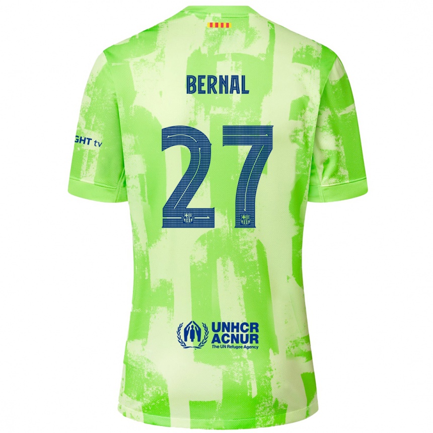 Women Football Marc Bernal #27 Lime Third Jersey 2024/25 T-Shirt Canada