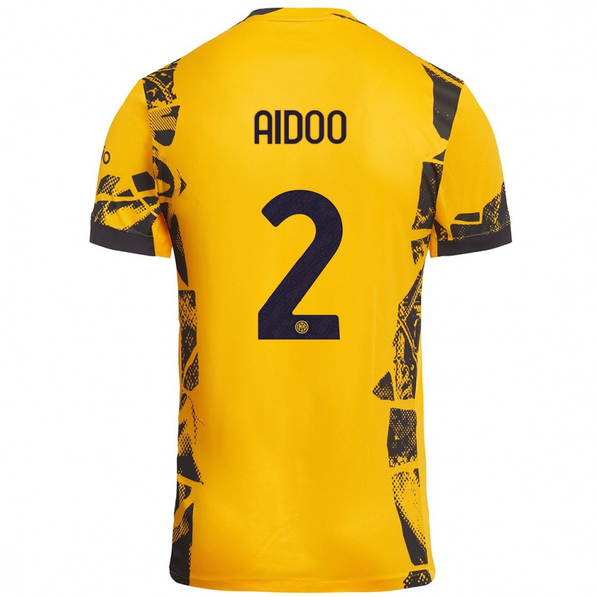 Women Football Mike Aidoo #2 Gold Black Third Jersey 2024/25 T-Shirt Canada