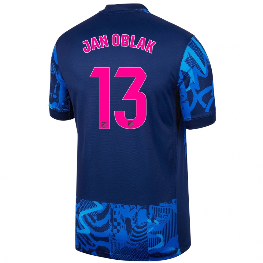 Women Football Jan Oblak #13 Royal Blue Third Jersey 2024/25 T-Shirt Canada