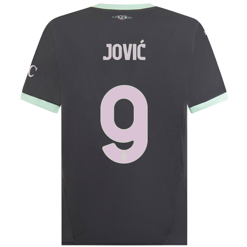 Women Football Luka Jovic #9 Grey Third Jersey 2024/25 T-Shirt Canada