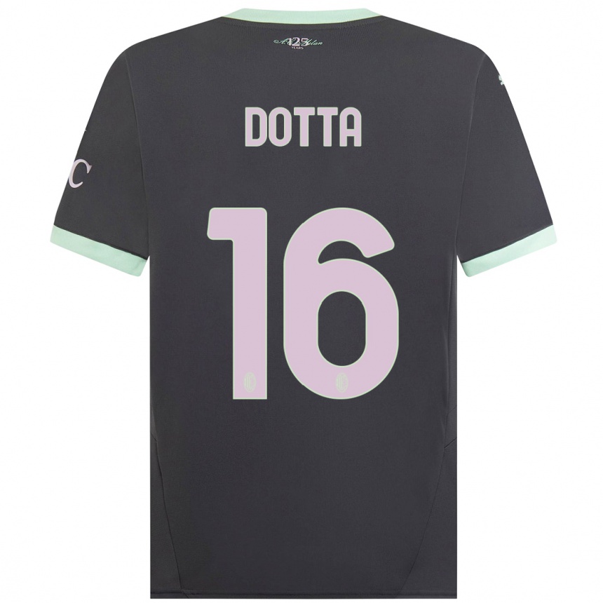 Women Football Cristiano Dotta #16 Grey Third Jersey 2024/25 T-Shirt Canada