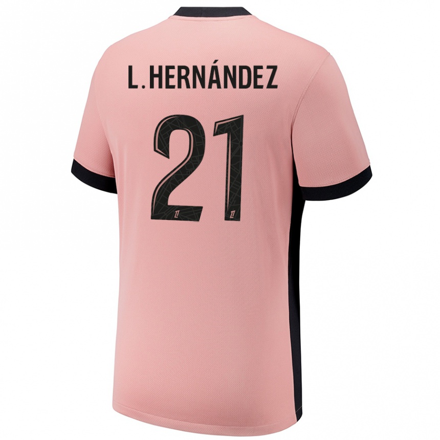 Women Football Lucas Hernandez #21 Rust Pink Third Jersey 2024/25 T-Shirt Canada