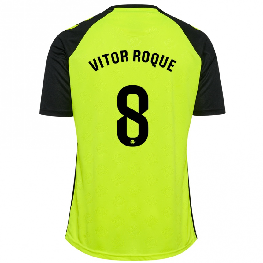 Kids Football Vitor Roque #8 Black Red Away Jersey 2024/25 T-Shirt Canada