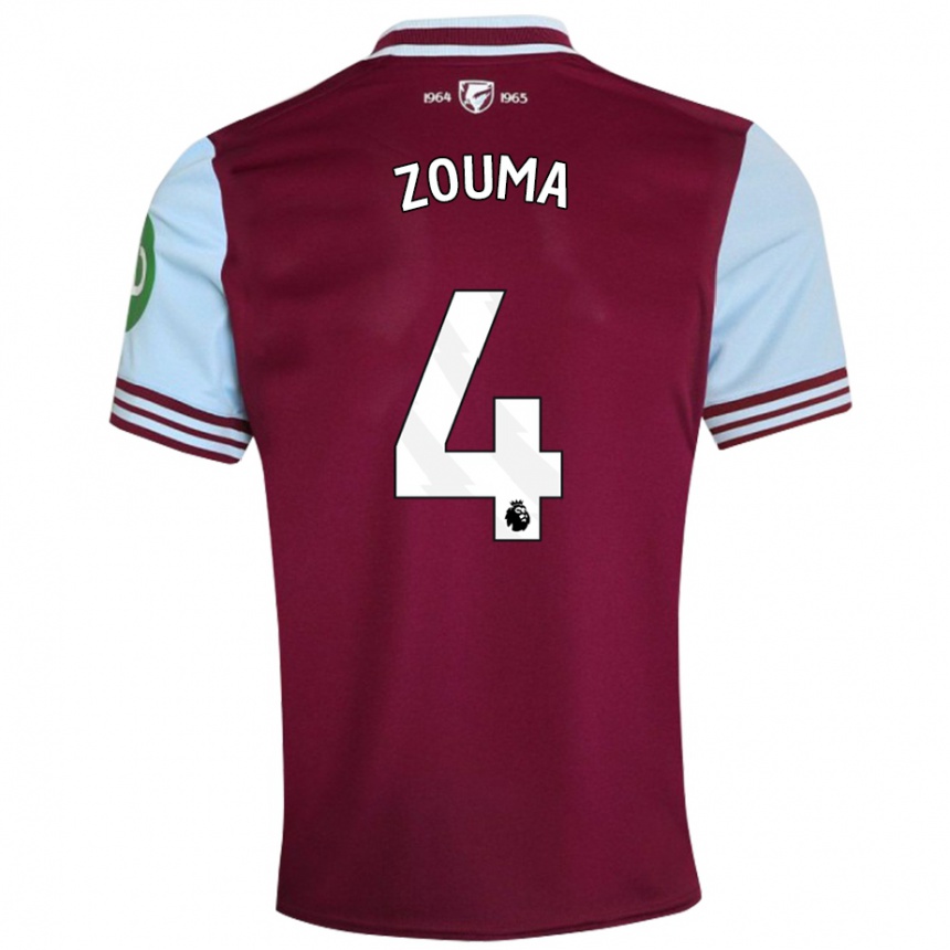 Kids Football Kurt Zouma #4 Dark Red Home Jersey 2024/25 T-Shirt Canada