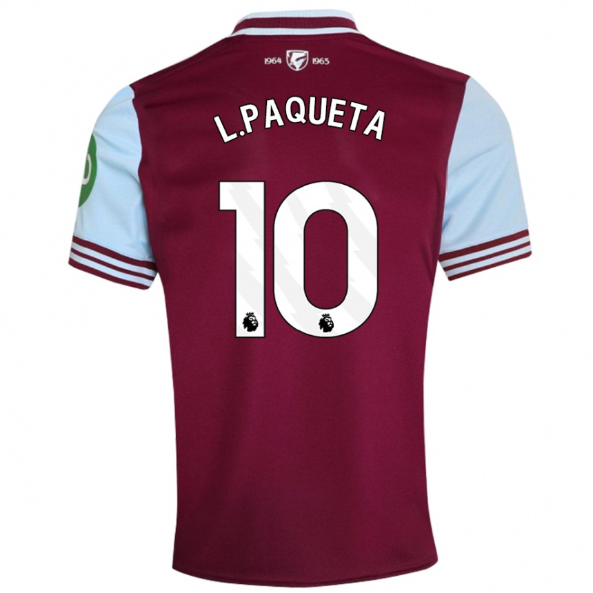 Enfant Football Maillot Lucas Paqueta #10 Rouge Foncé Tenues Domicile 2024/25 Canada