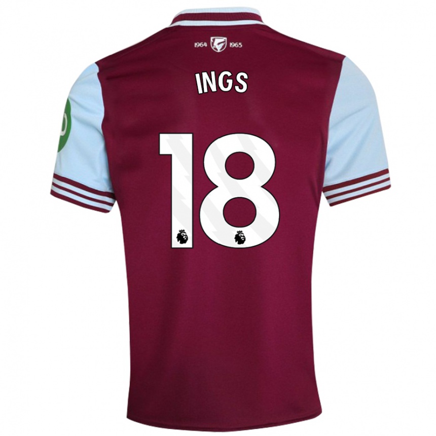 Enfant Football Maillot Danny Ings #18 Rouge Foncé Tenues Domicile 2024/25 Canada