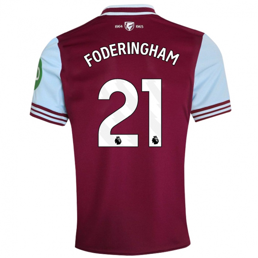 Kids Football Wes Foderingham #21 Dark Red Home Jersey 2024/25 T-Shirt Canada