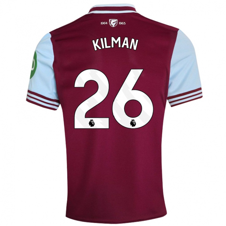 Kids Football Max Kilman #26 Dark Red Home Jersey 2024/25 T-Shirt Canada