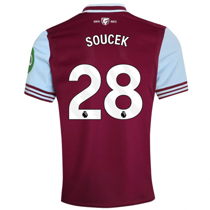 Enfant Football Maillot Tomas Soucek #28 Rouge Foncé Tenues Domicile 2024/25 Canada