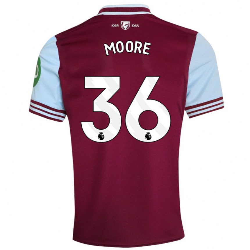 Kids Football Sean Moore #36 Dark Red Home Jersey 2024/25 T-Shirt Canada