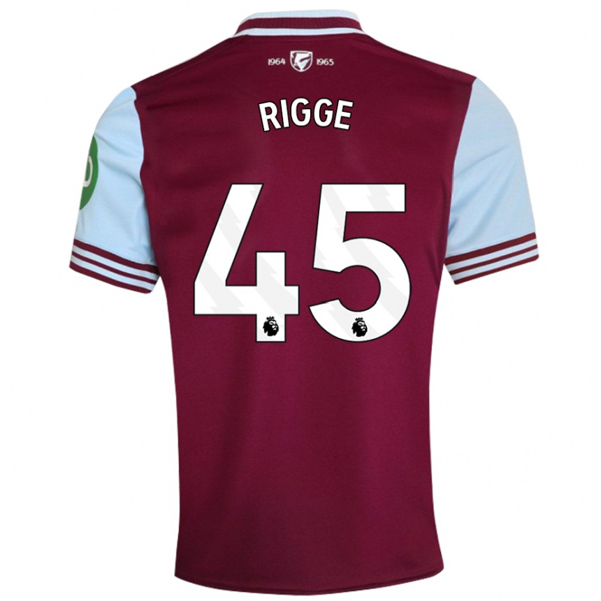 Kids Football Daniel Rigge #45 Dark Red Home Jersey 2024/25 T-Shirt Canada