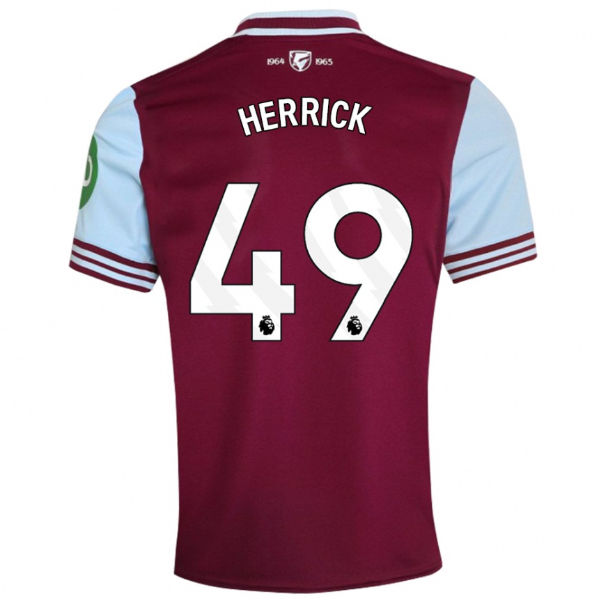 Enfant Football Maillot Finlay Herrick #49 Rouge Foncé Tenues Domicile 2024/25 Canada