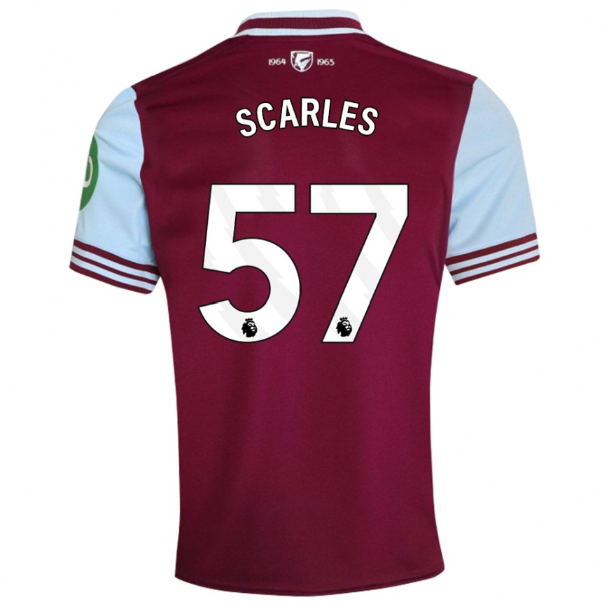 Kids Football Oliver Scarles #57 Dark Red Home Jersey 2024/25 T-Shirt Canada