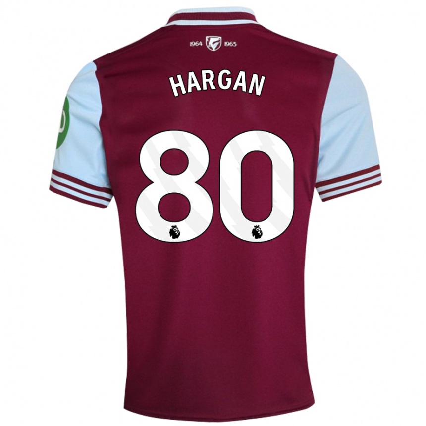 Enfant Football Maillot Riley Hargan #80 Rouge Foncé Tenues Domicile 2024/25 Canada