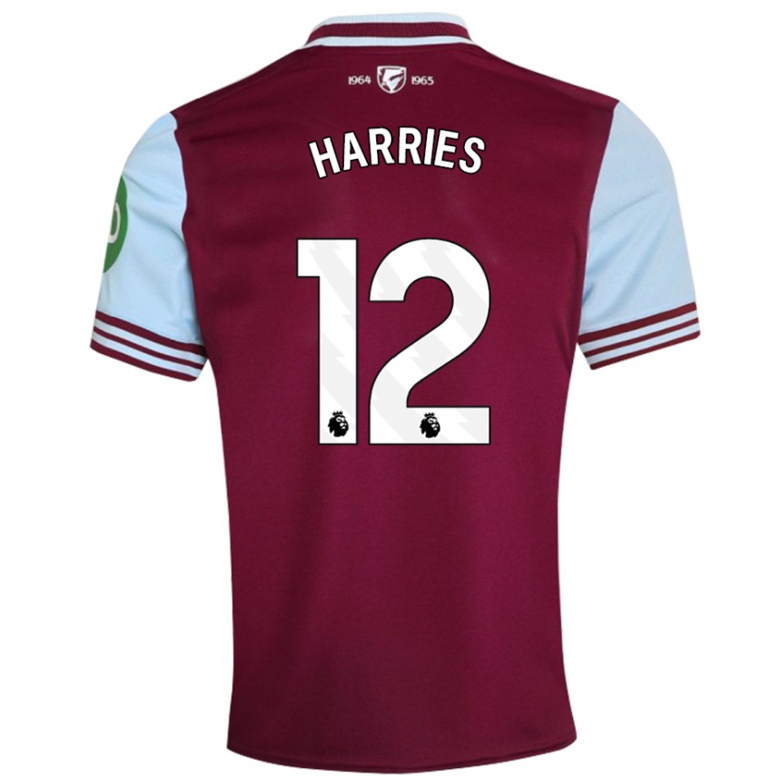 Kids Football Emma Harries #12 Dark Red Home Jersey 2024/25 T-Shirt Canada