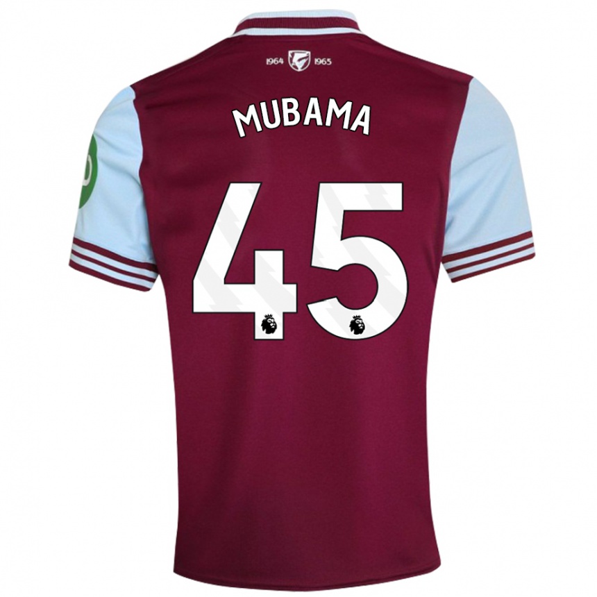 Enfant Football Maillot Divin Mubama #45 Rouge Foncé Tenues Domicile 2024/25 Canada