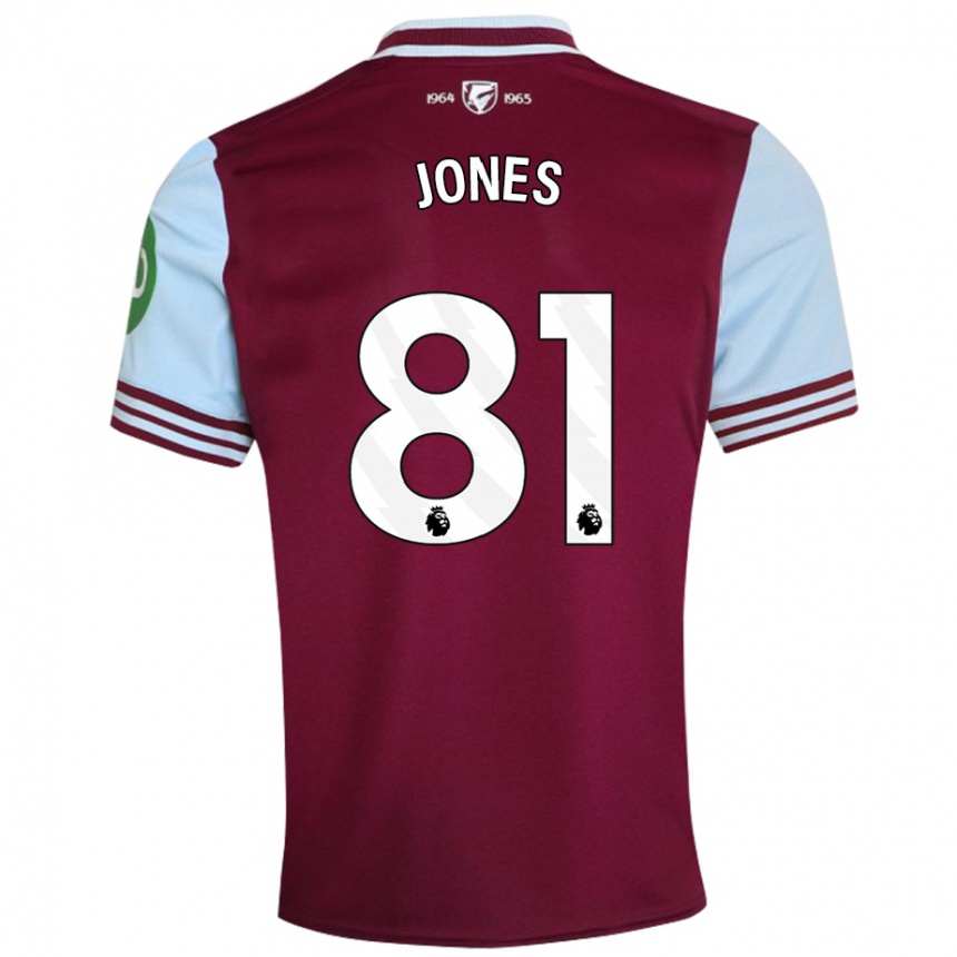 Kids Football Liam Jones #81 Dark Red Home Jersey 2024/25 T-Shirt Canada