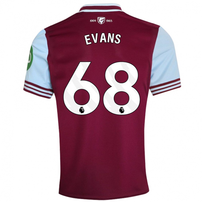 Enfant Football Maillot Isaac Evans #68 Rouge Foncé Tenues Domicile 2024/25 Canada