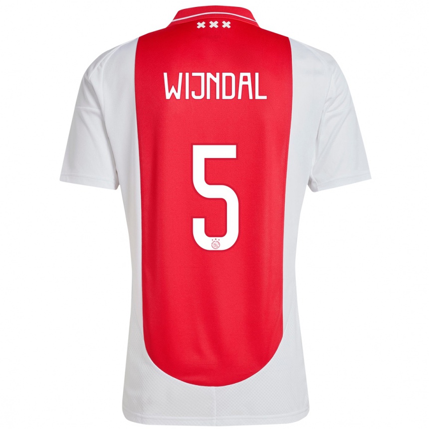 Enfant Football Maillot Owen Wijndal #5 Rouge Blanc Tenues Domicile 2024/25 Canada