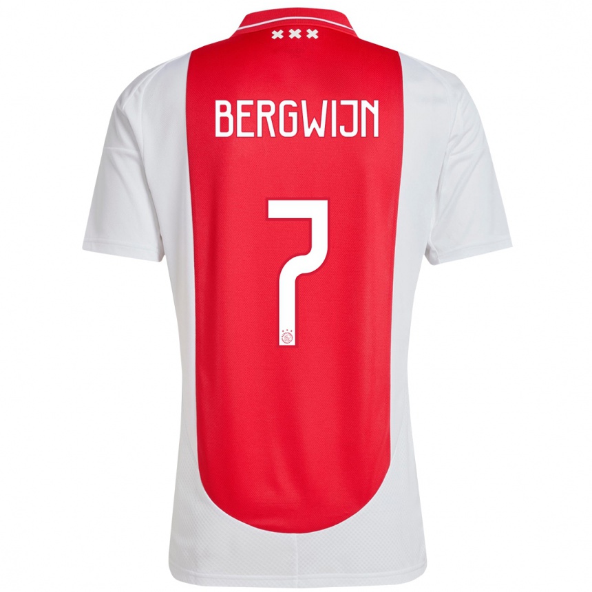 Enfant Football Maillot Steven Bergwijn #7 Rouge Blanc Tenues Domicile 2024/25 Canada