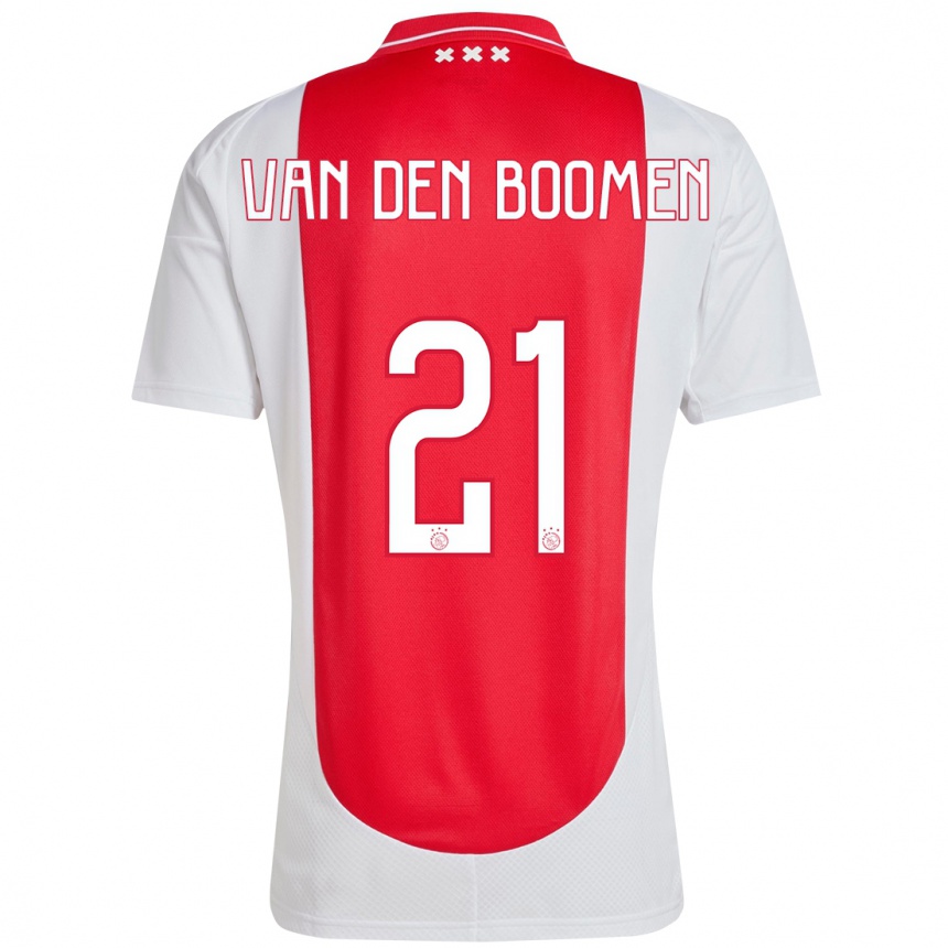 Enfant Football Maillot Branco Van Den Boomen #21 Rouge Blanc Tenues Domicile 2024/25 Canada