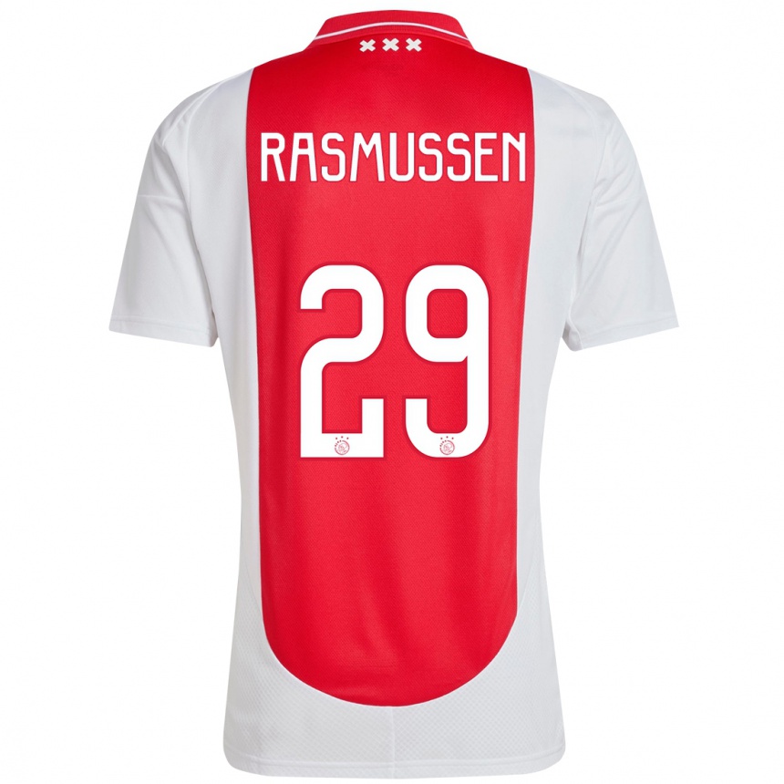 Enfant Football Maillot Christian Rasmussen #29 Rouge Blanc Tenues Domicile 2024/25 Canada