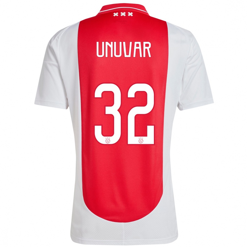 Enfant Football Maillot Naci Ünüvar #32 Rouge Blanc Tenues Domicile 2024/25 Canada