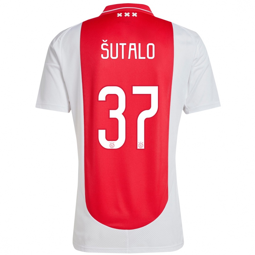 Enfant Football Maillot Josip Sutalo #37 Rouge Blanc Tenues Domicile 2024/25 Canada