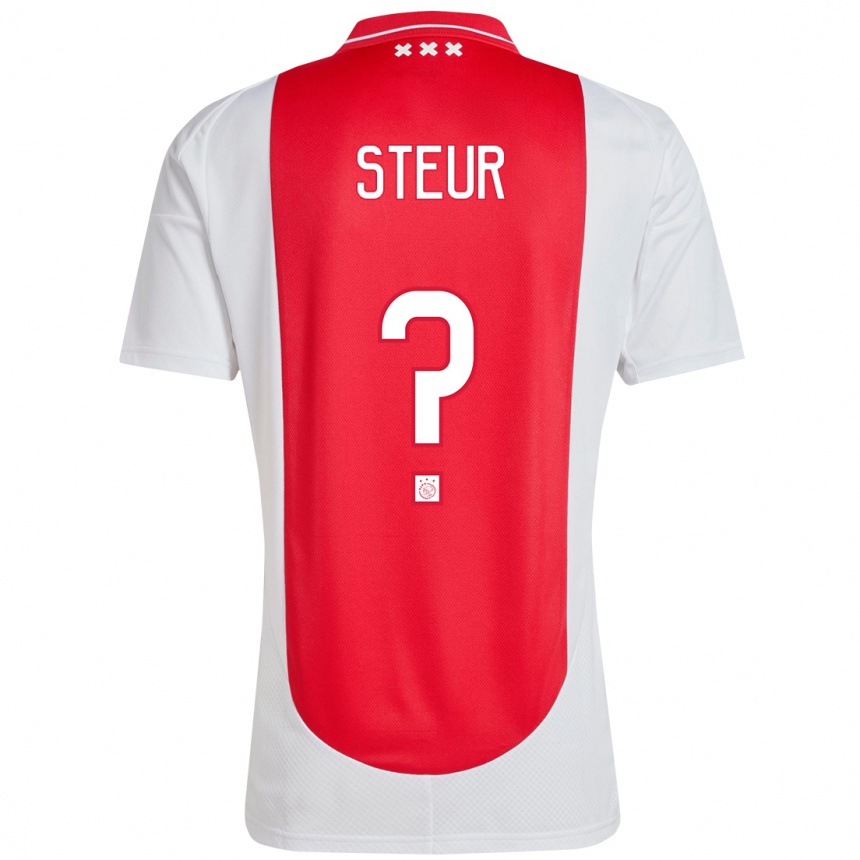 Enfant Football Maillot Sean Steur #0 Rouge Blanc Tenues Domicile 2024/25 Canada