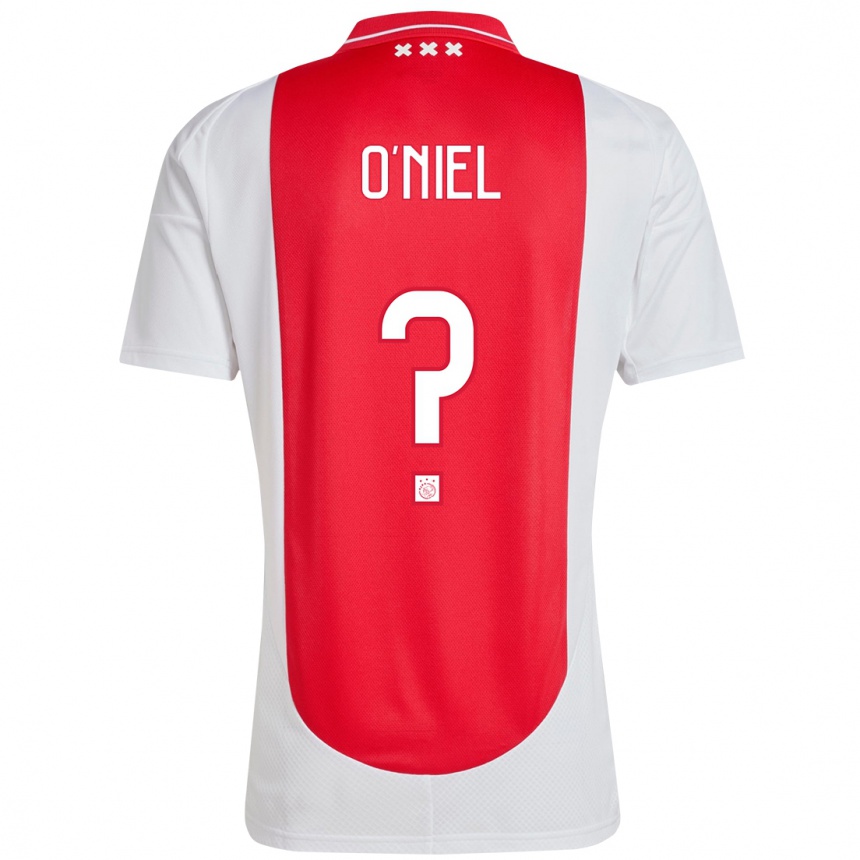 Enfant Football Maillot Don O'niel #0 Rouge Blanc Tenues Domicile 2024/25 Canada