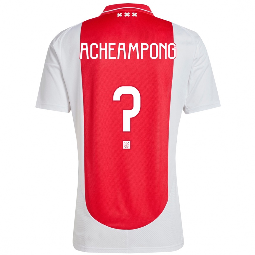 Enfant Football Maillot Levi Acheampong #0 Rouge Blanc Tenues Domicile 2024/25 Canada