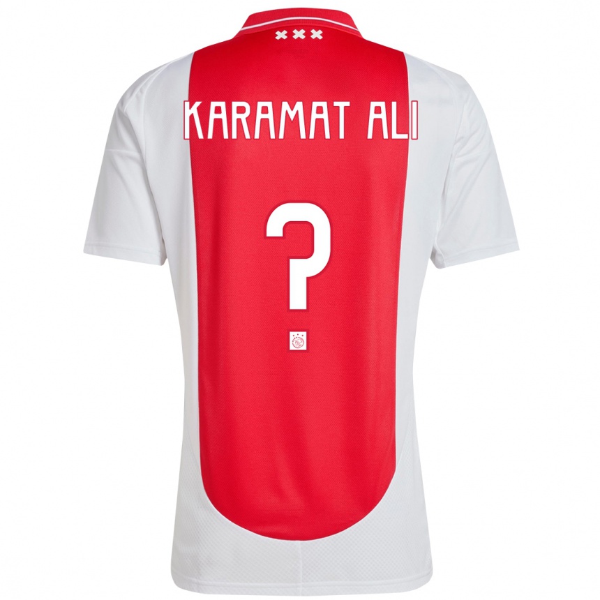 Enfant Football Maillot Yaïr Karamat Ali #0 Rouge Blanc Tenues Domicile 2024/25 Canada