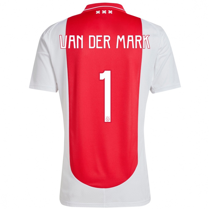 Kids Football Jesper Van Der Mark #1 Red White Home Jersey 2024/25 T-Shirt Canada