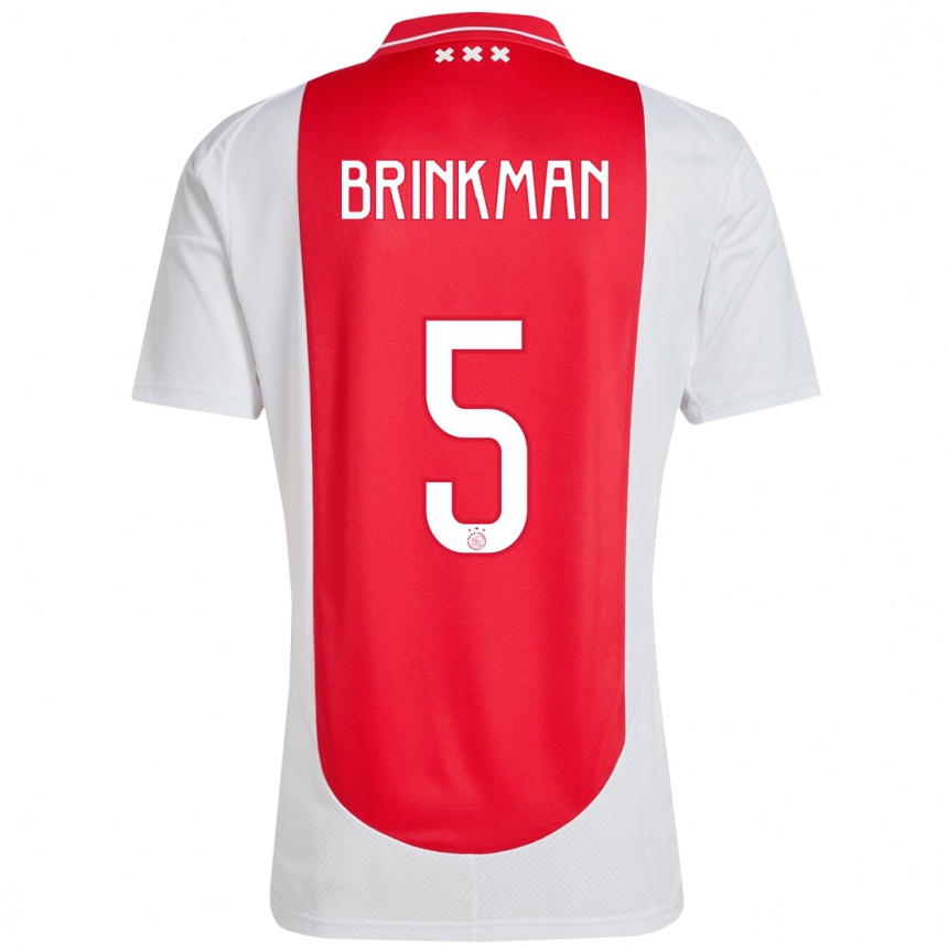 Enfant Football Maillot Tim Brinkman #5 Rouge Blanc Tenues Domicile 2024/25 Canada