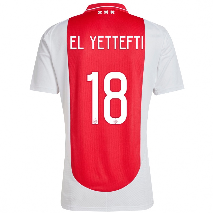 Enfant Football Maillot Adil Amghar El Yettefti #18 Rouge Blanc Tenues Domicile 2024/25 Canada