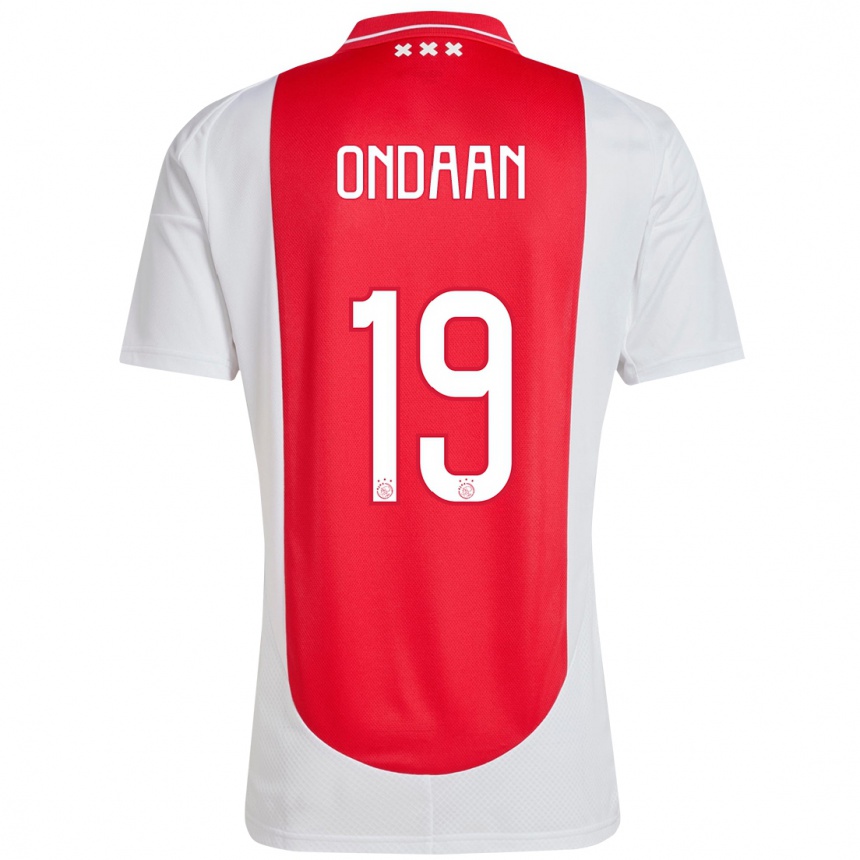 Enfant Football Maillot Terell Ondaan #19 Rouge Blanc Tenues Domicile 2024/25 Canada